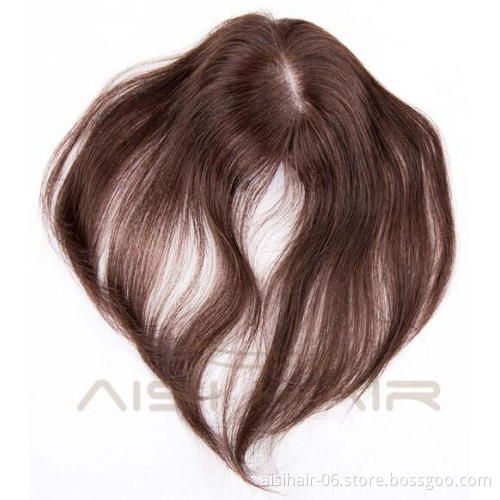 Aisi Hair Top Quality 100% Human Hair Toupee 7x10 cm Mono Lace PU Poly Around Indian Human Hair Toupee For Black Women